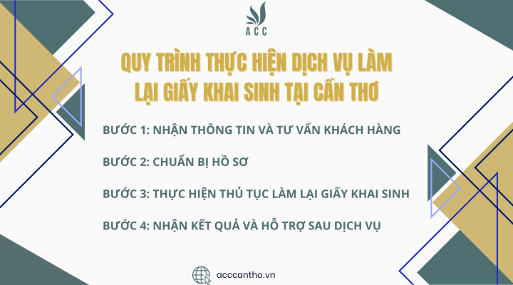 Quy trình thực hiện dịch vụ làm lại giấy khai sinh tại ACC Cần thơ