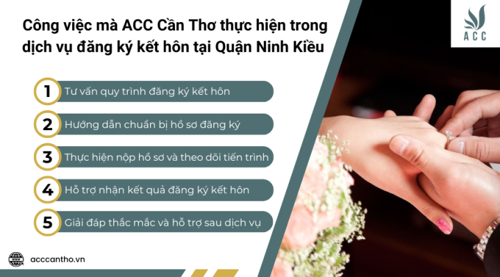 Công việc mà ACC Cần Thơ thực hiện trong dịch vụ đăng ký kết hôn tại Quận Ninh Kiều
