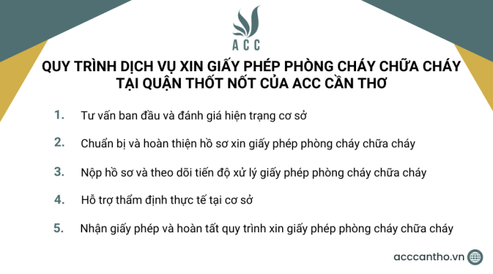 Quy trình dịch vụ xin giấy phép phòng cháy chữa cháy tại Quận Thốt Nốt của ACC Cần Thơ