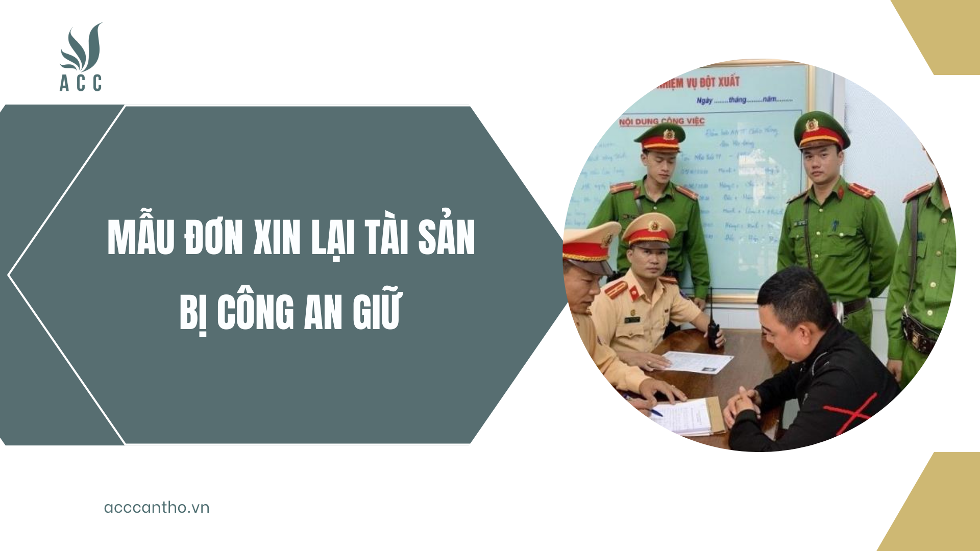 Đơn xin lại tài sản bị công an giữ