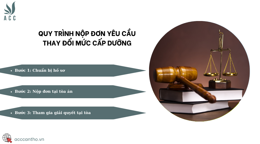 Quy trình nộp đơn yêu cầu thay đổi mức cấp dưỡng