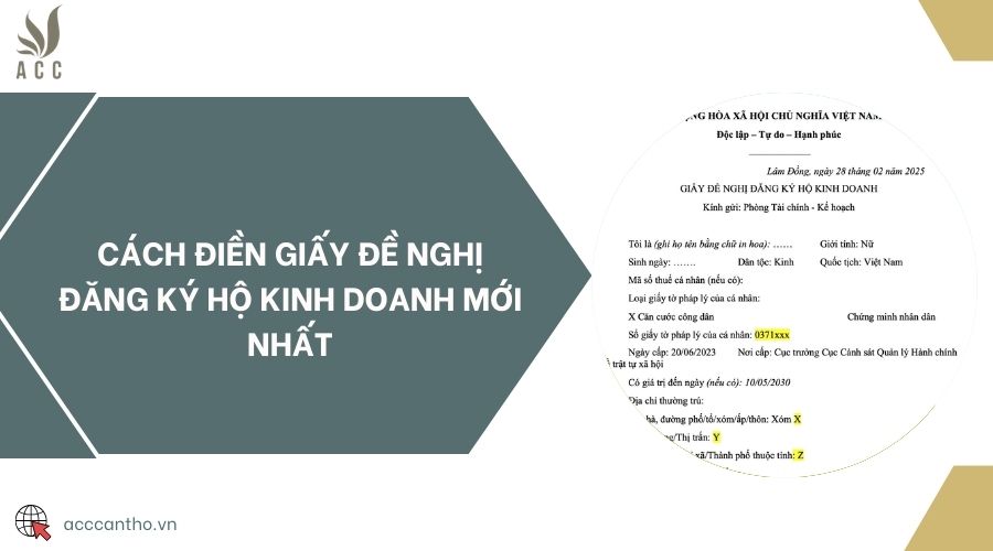 Cách điền giấy đề nghị đăng ký hộ kinh doanh mới nhất