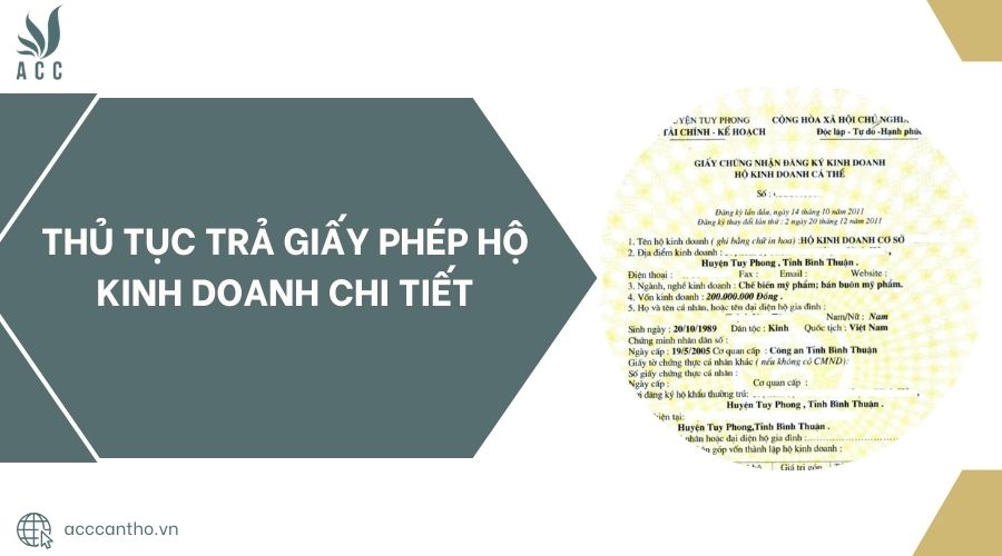 Thủ tục trả giấy phép hộ kinh doanh chi tiết