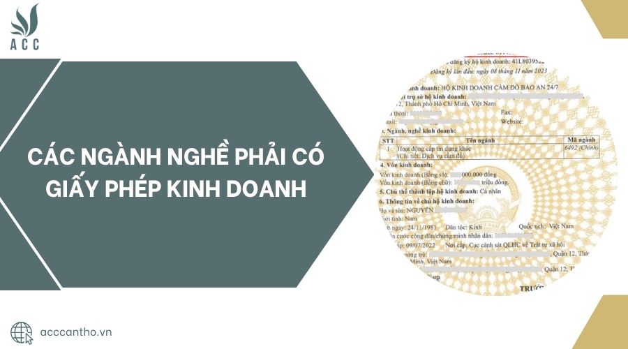 Các ngành nghề phải có giấy phép kinh doanh