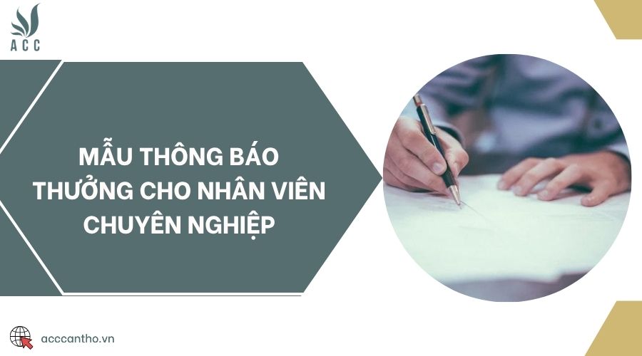 Mẫu thông báo thưởng cho nhân viên chuyên nghiệp
