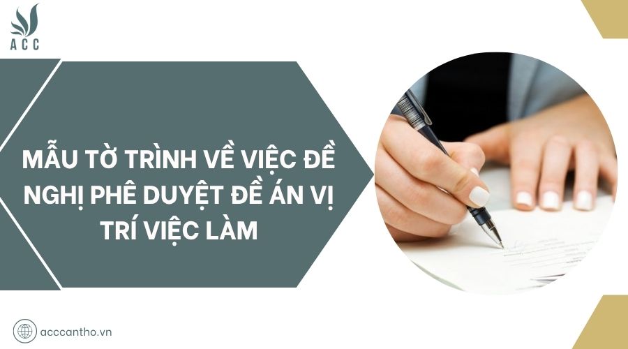 Mẫu tờ trình về việc đề nghị phê duyệt đề án vị trí việc làm