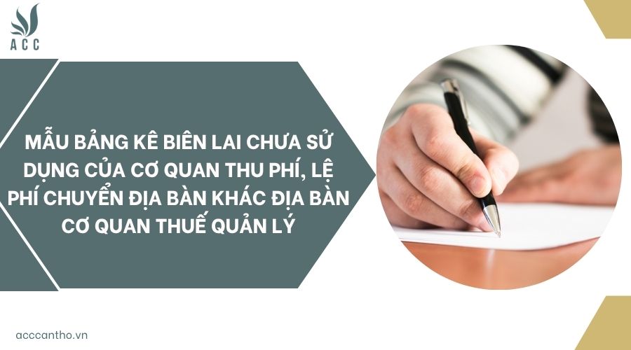 Mẫu bảng kê biên lai chưa sử dụng của cơ quan thu phí, lệ phí chuyển địa bàn khác địa bàn cơ quan thuế quản lý