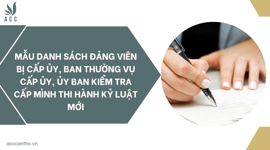 Mẫu danh sách đảng viên bị cấp ủy, ban thường vụ cấp ủy, ủy ban kiểm tra cấp mình thi hành kỷ luật mới