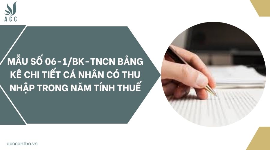 Mẫu số 06-1/BK-TNCN bảng kê chi tiết cá nhân có thu nhập trong năm tính thuế